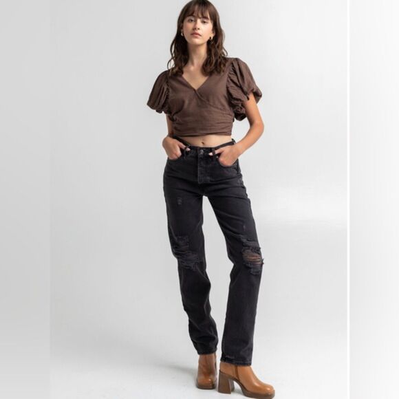 Free People We The Free Lasso Jeans Black Size 29 - Picture 1 of 14